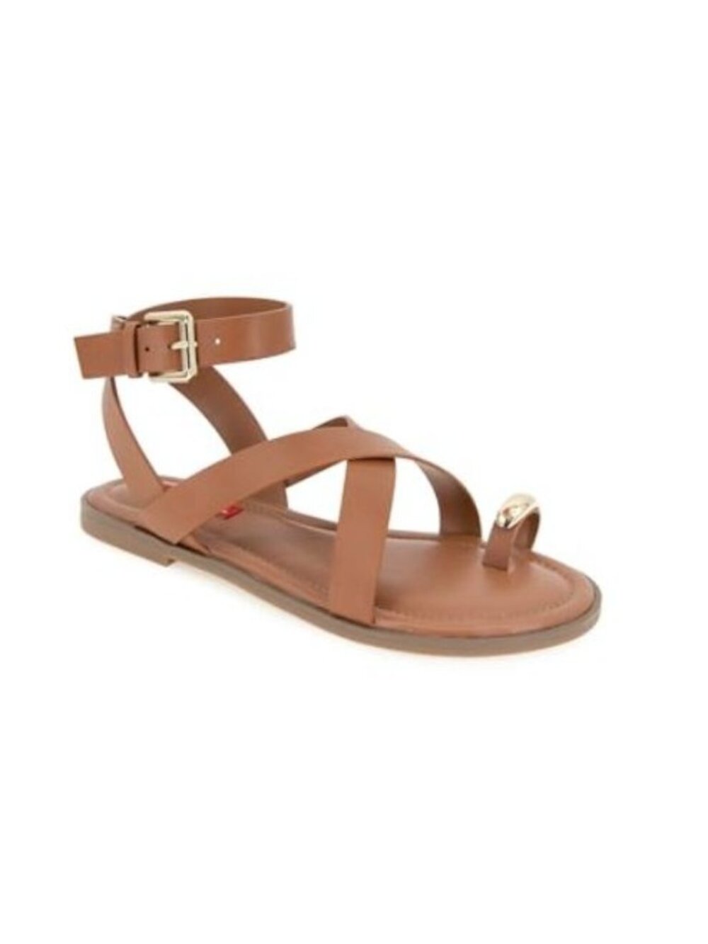 Unionbay Womens Iesha Toe Strap Ankle Strap Flat Sandals Tan Size 6 New